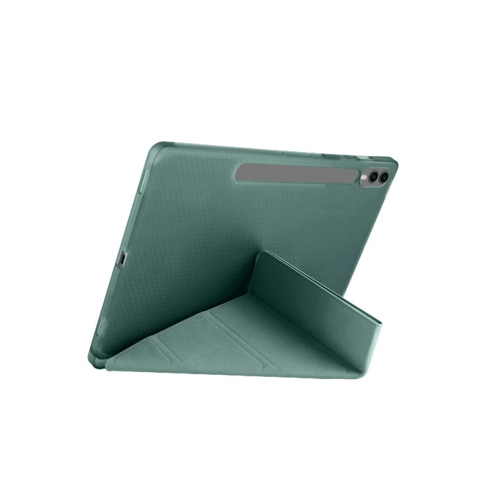 Durukar®  Samsung Galaxy X610 Tab S9 FE Plus 12.4 Kılıf Kalemlikli Mars Tablet Kılıfı - Koyu Yeşil