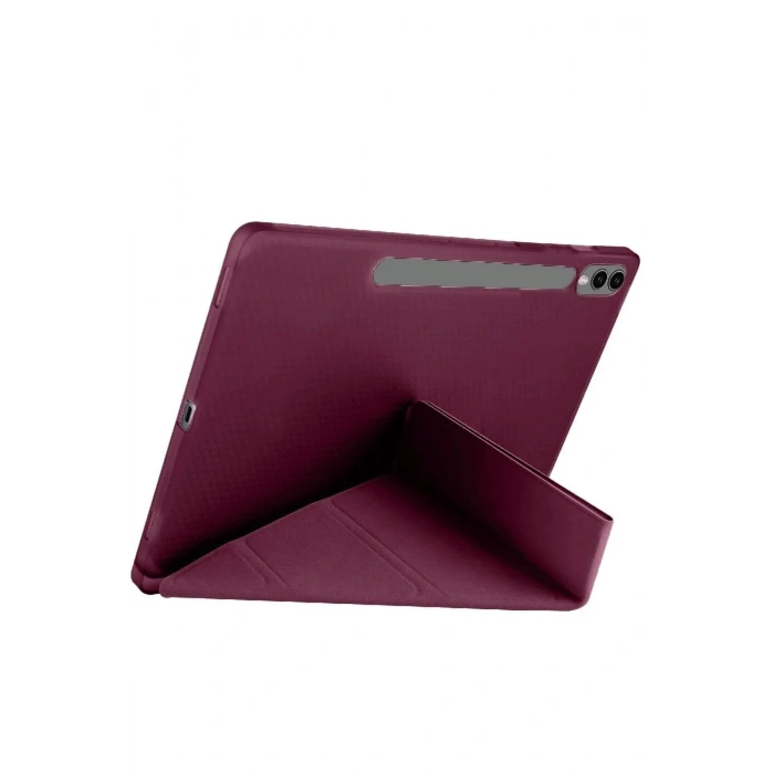 Durukar®  Samsung Galaxy X610 Tab S9 FE Plus 12.4 Kılıf Kalemlikli Mars Tablet Kılıfı - Mürdüm