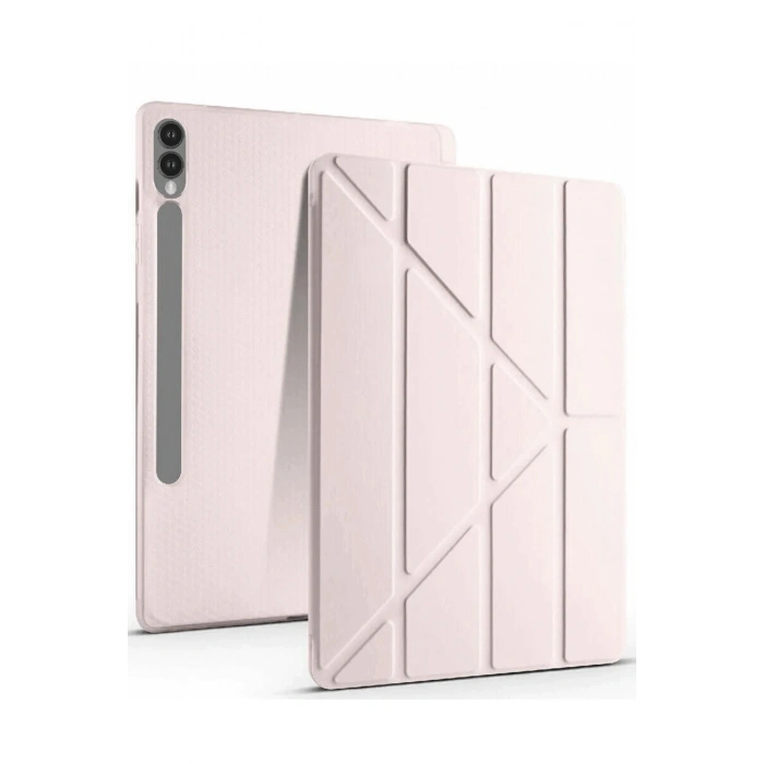 Durukar®  Samsung Galaxy X610 Tab S9 FE Plus 12.4 Kılıf Kalemlikli Mars Tablet Kılıfı - Rose Gold