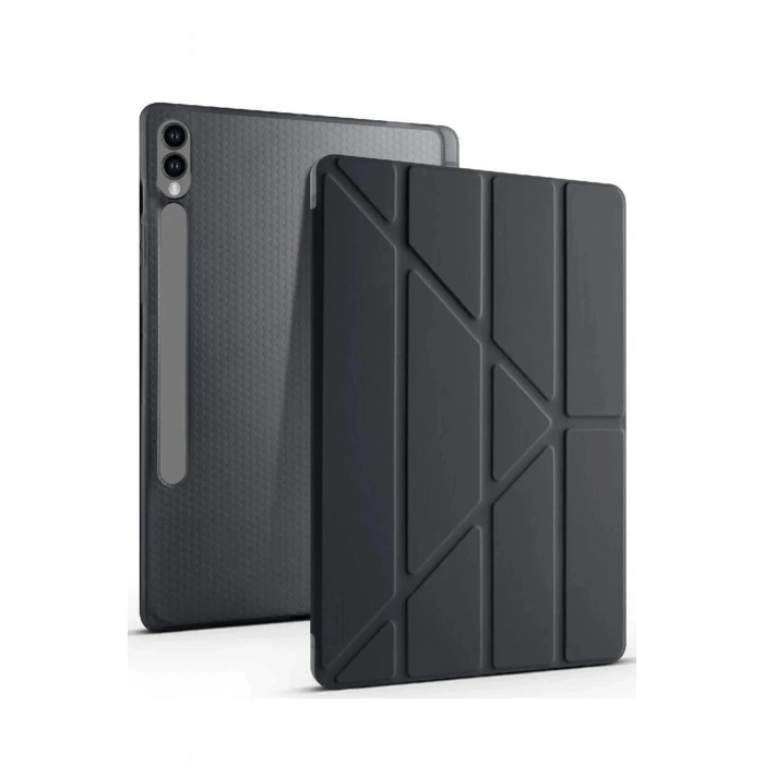 Durukar®  Samsung Galaxy X610 Tab S9 FE Plus 12.4 Kılıf Kalemlikli Mars Tablet Kılıfı - Siyah