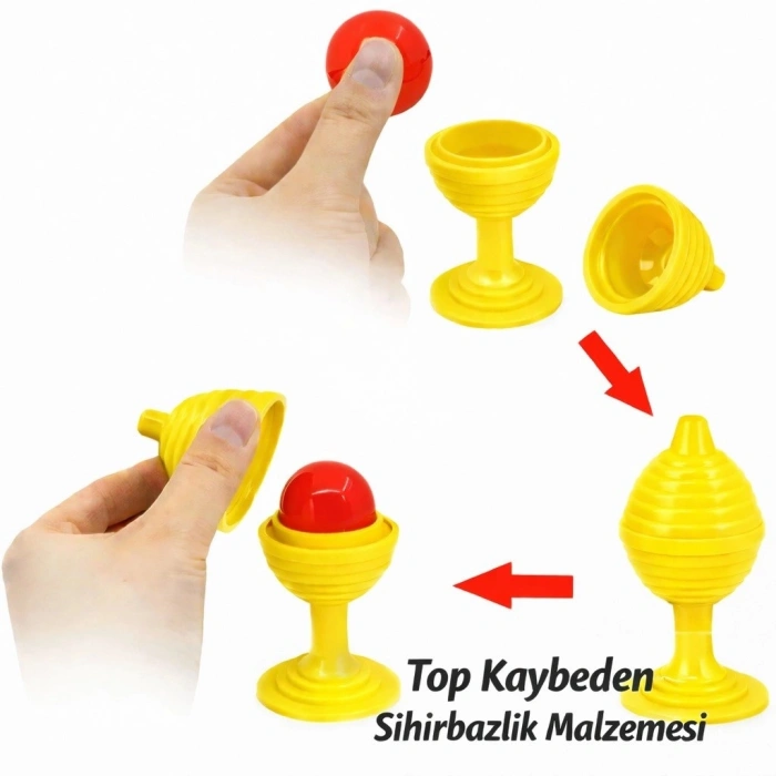 Durukar® Sarı Renk Sihirli Kupa Top Kaybetme Oyunu 7 cm