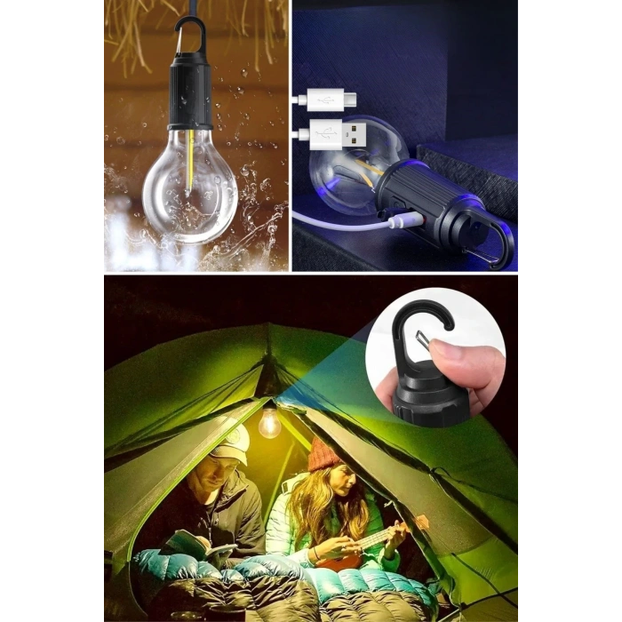 Durukar® Rechargeable LED Lantern with 3 Modes and Self-Hanging Hook for Camping and Outdoor Use