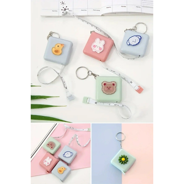 Durukar® Cute Soft Stickers 150 cm Long Practical Portable Bag Size Keychain Measuring Tape