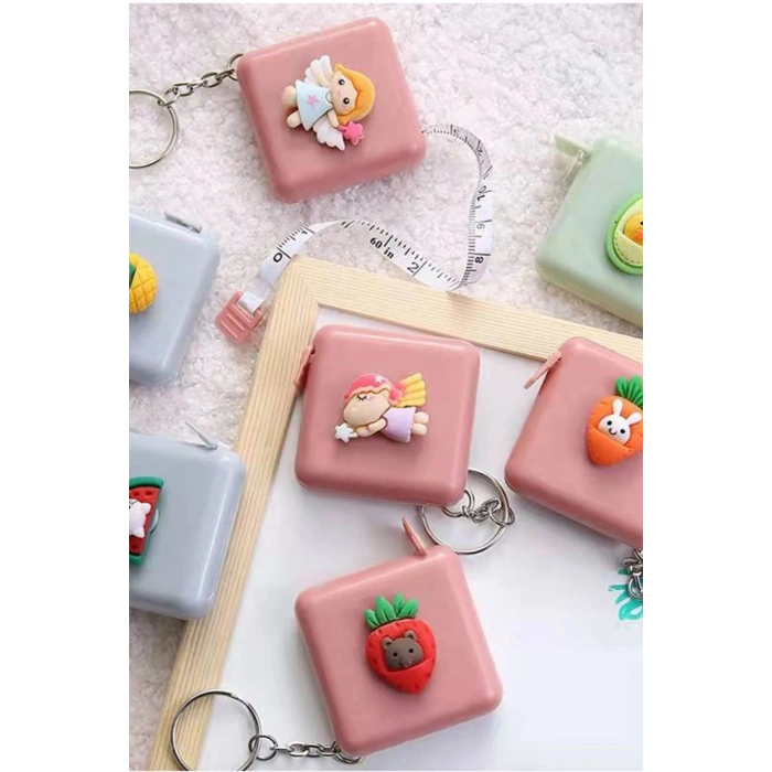 Durukar® Cute Soft Stickers 150 cm Long Practical Portable Bag Size Keychain Measuring Tape