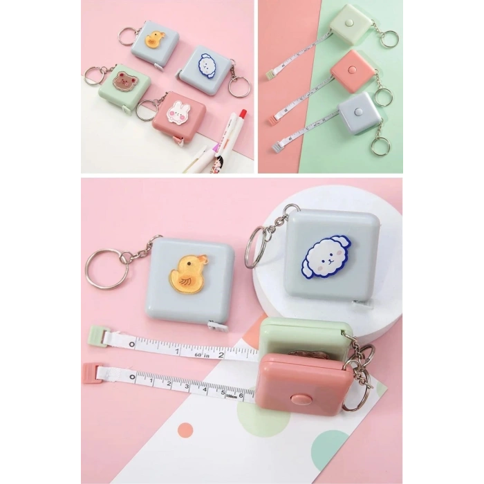 Durukar® Cute Soft Stickers 150 cm Long Practical Portable Bag Size Keychain Measuring Tape