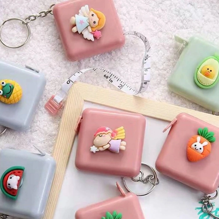 Durukar® Cute Soft Stickers 150 cm Long Practical Portable Bag Size Keychain Measuring Tape