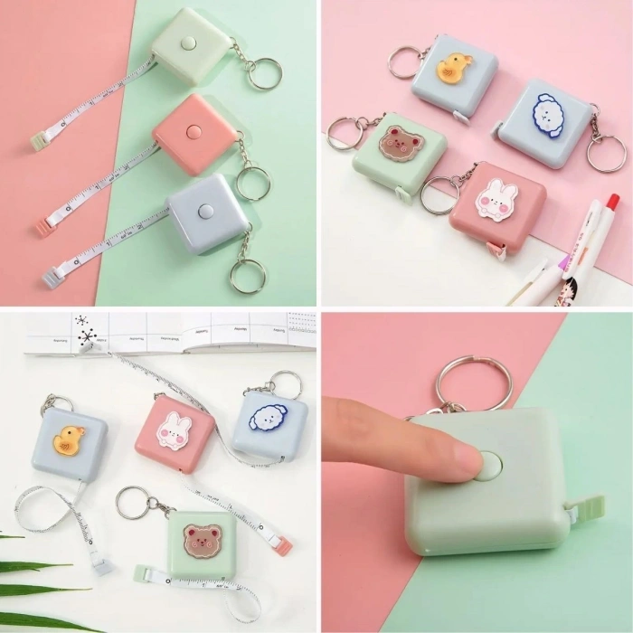 Durukar® Cute Soft Stickers 150 cm Long Practical Portable Bag Size Keychain Measuring Tape