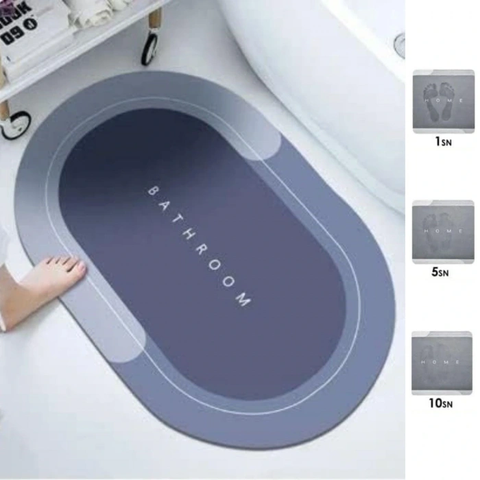 Durukar® Sihirli Süper Su Emici Kaymaz Tabanlı Oval Paspas 40*60 cm