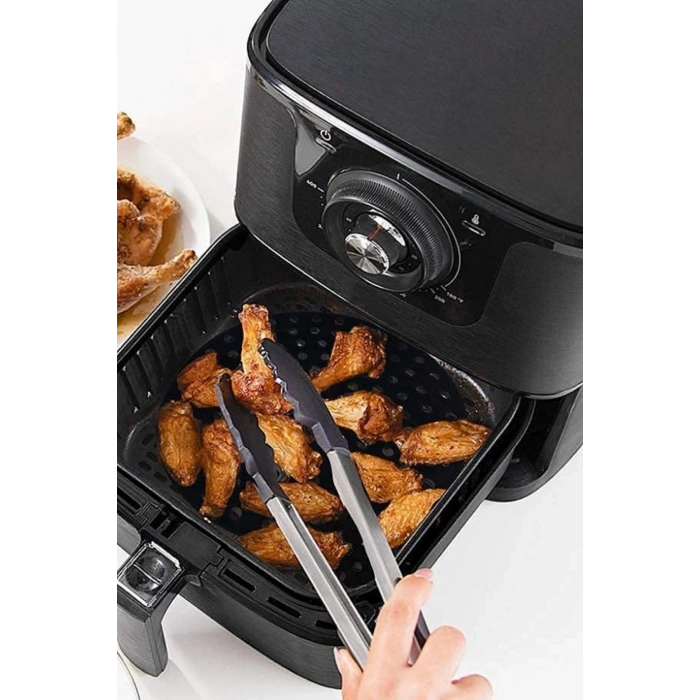 Durukar® Siyah Isıya Dayanıklı Yıkanılabilir Silikon Fırın Ve Airfryer Yuvarlak Model Pişirme Matı 20 Cm