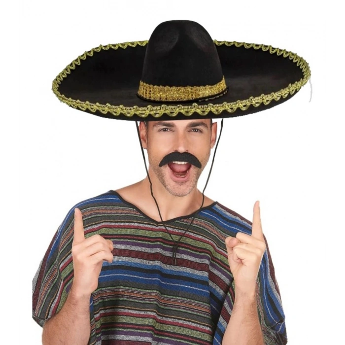 Durukar® Sombrero Meksika Şapkası Mariachi Altın Şeritli Yetişkin Boy