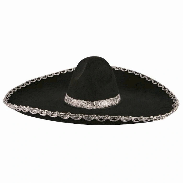 Durukar® Sombrero Meksika Şapkası Mariachi Gümüş Şeritli Yetişkin Boy