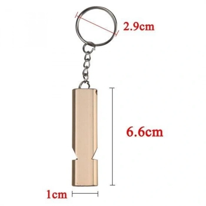 Durukar® SOS Acil İmdat Düdüğü Alüminyum Islık Anahtarlık Kamp Yürüyüş Aksesuar Araçları