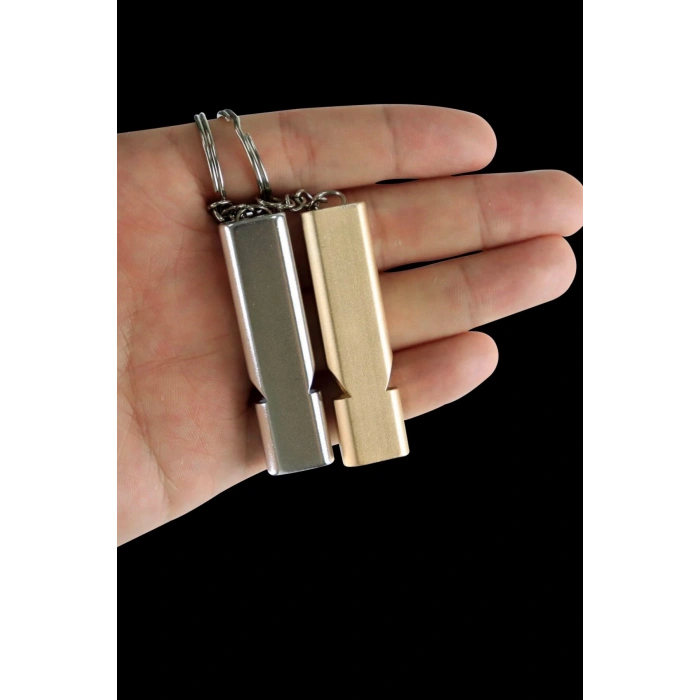 Durukar® SOS Acil İmdat Düdüğü Alüminyum Islık Anahtarlık Kamp Yürüyüş Aksesuar Araçları