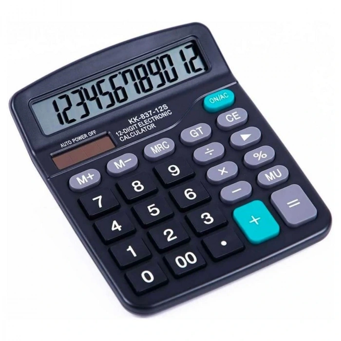 Durukar® Standard Function 12-Digit Large LCD Display, Battery Desktop Calculator