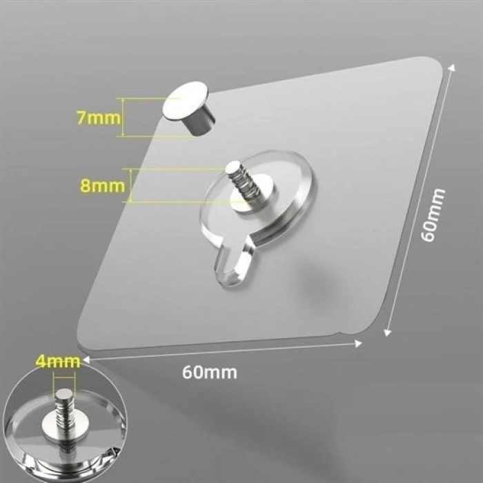 Durukar® Super Strong Frame Hanger No-Drill Screw Pin Hook Adhesive Shelf Holder 4 Pieces