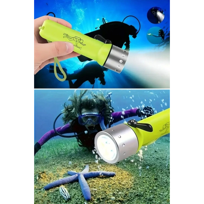 Durukar® Süper Parlak LED Su Altı Dalış Feneri – Taşınabilir, Su Geçirmez ve Darbeye Dayanıklı El Feneri