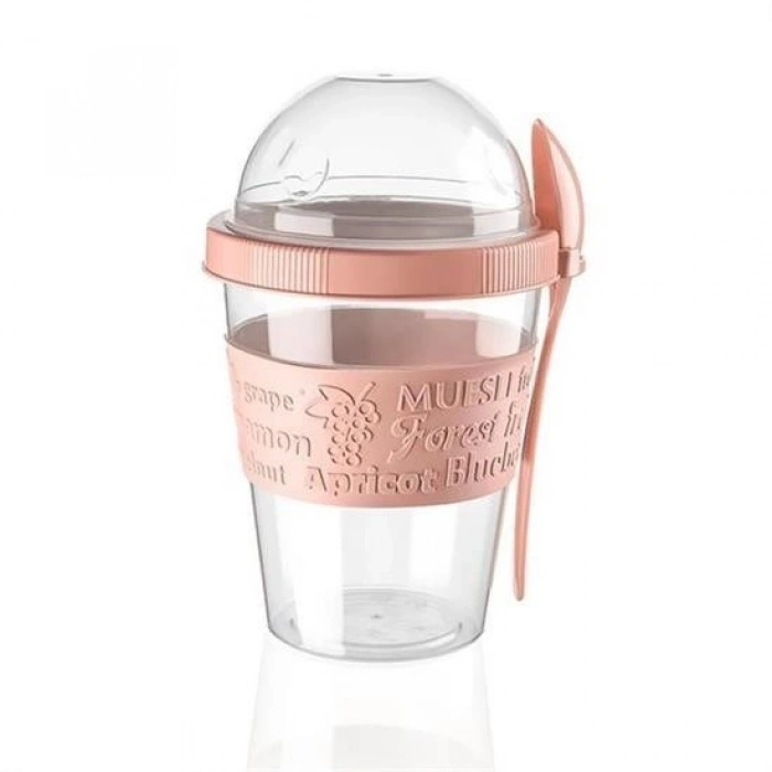 Durukar® Taken Go Lidded Spoon Practical Portable Fruit Yogurt Cup