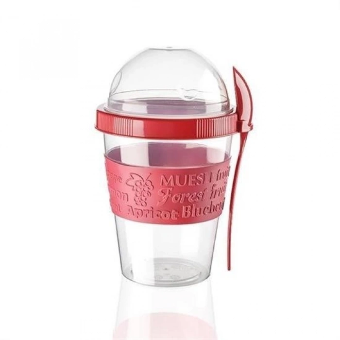 Durukar® Taken Go Lidded Spoon Practical Portable Fruit Yogurt Cup