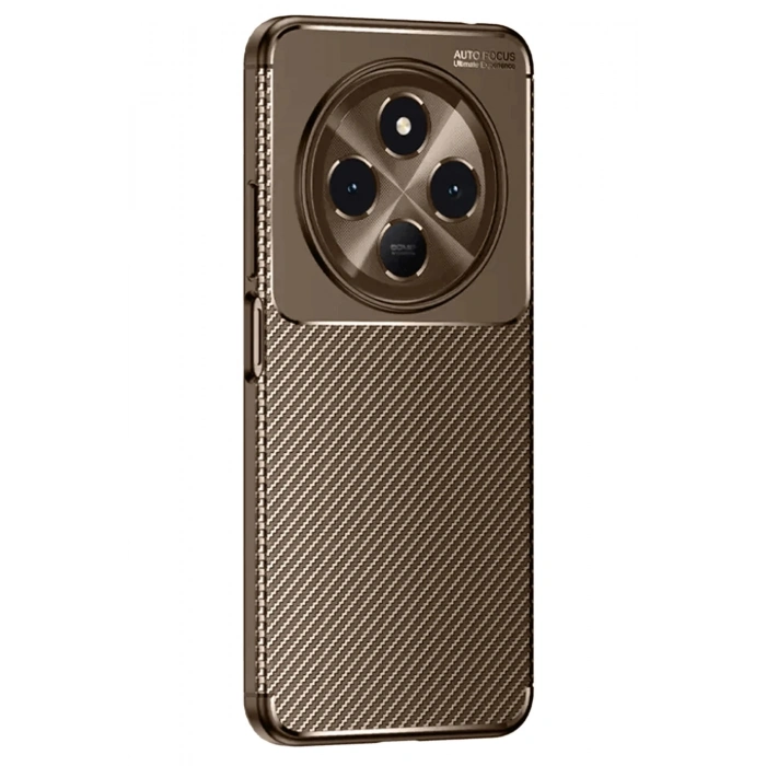 Durukar®  Tecno Spark 30C Kılıf Auto Focus Karbon Kapak - Kahverengi
