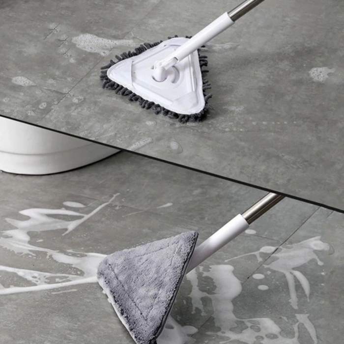 Durukar® Teleskopik Saplı 150 cm Üçgen Mop Cam Duvar Tavan Fayans Parke Temizleyici Mop