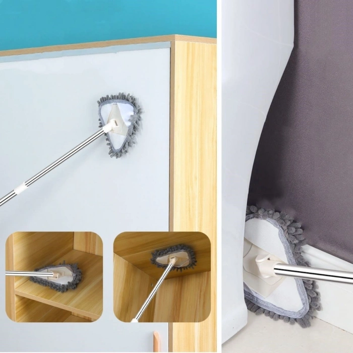Durukar® Teleskopik Saplı 150 cm Üçgen Mop Cam Duvar Tavan Fayans Parke Temizleyici Mop