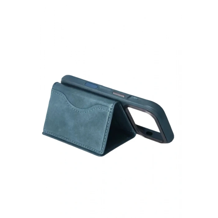 Durukar®  Tema Magsafe Deri Kartlık - Açık Mavi