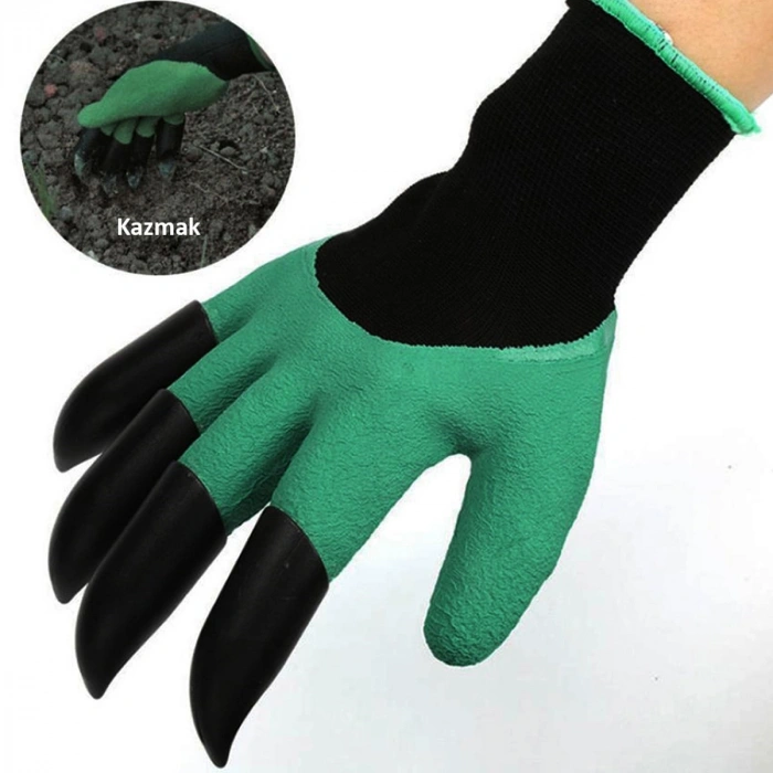 Durukar® Toprak Kazma Ekme Çapalama İçin Korumalı Bahçe Bahçivan Eldiveni