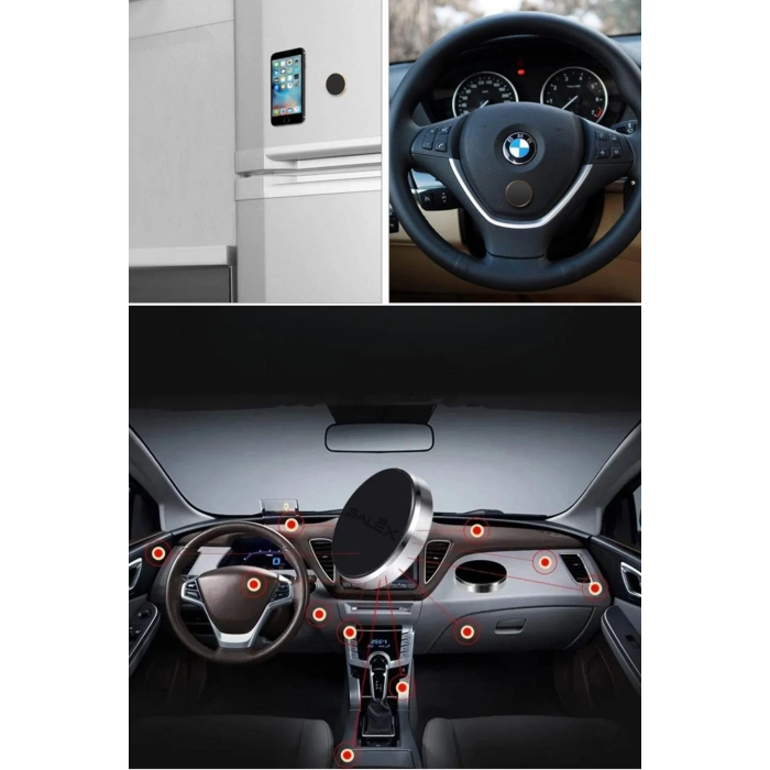 Durukar® Tüm Modellerle Uyumlu Manyetik Araç İçi Telefon Tutucu Çok Amaçlı Güçlü Mıknatıs Tutucu