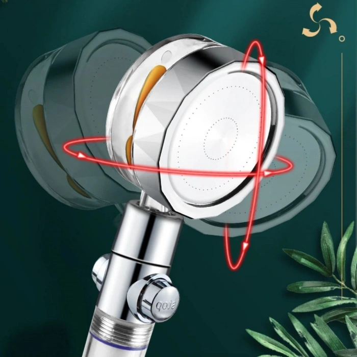Durukar® Turbo Pervaneli ve Filtreli Su Tasarruflu 360 Derece Dönebilen Tazyikli Duş Başlığı