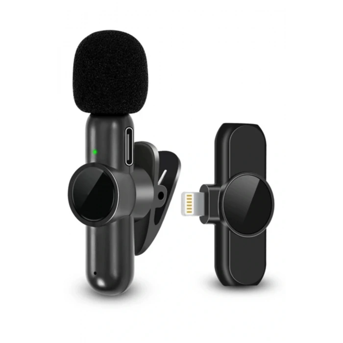 Durukar® Type C Uyumlu İphone Dönüştürücülü Kablosuz Yaka Mikrofonu Android ve İphone Uyumlu Mini Mikrofon