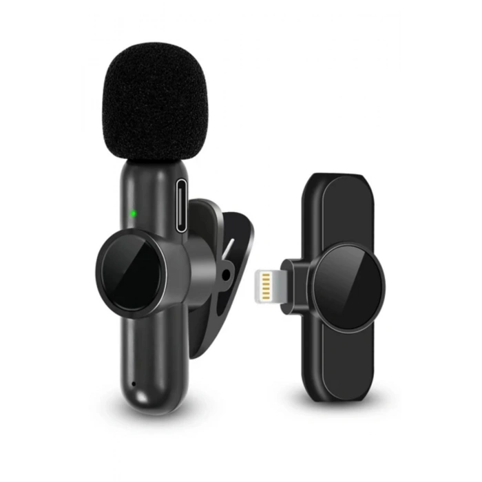 Durukar® Type C Uyumlu İphone Dönüştürücülü Kablosuz Yaka Mikrofonu Android ve İphone Uyumlu Mini Mikrofon