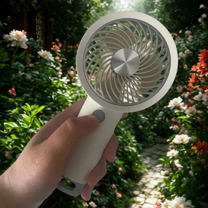 Durukar®  USB ile Şarj Olabilen 3 Ayarlı Fan Modlu Çanta Tipi El Fanı