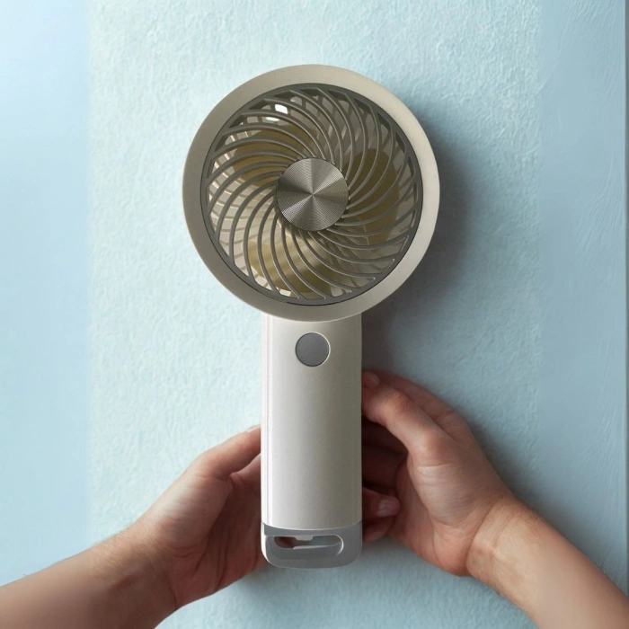 Durukar®  USB ile Şarj Olabilen 3 Ayarlı Fan Modlu Çanta Tipi El Fanı