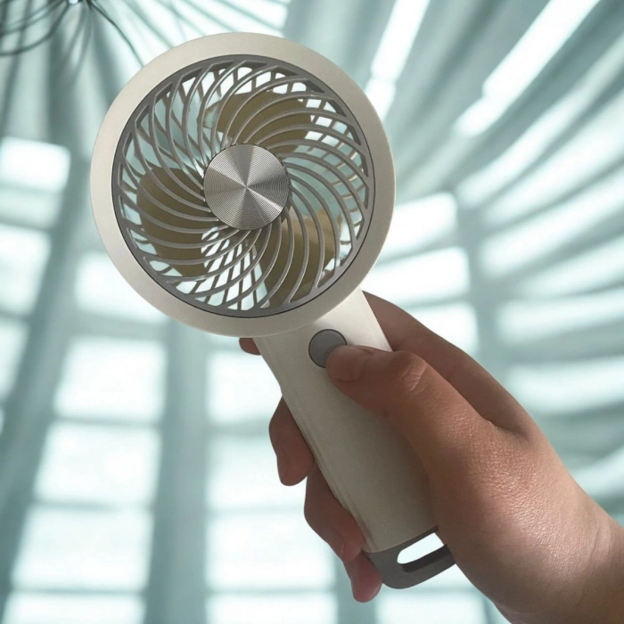 Durukar®  USB ile Şarj Olabilen 3 Ayarlı Fan Modlu Çanta Tipi El Fanı