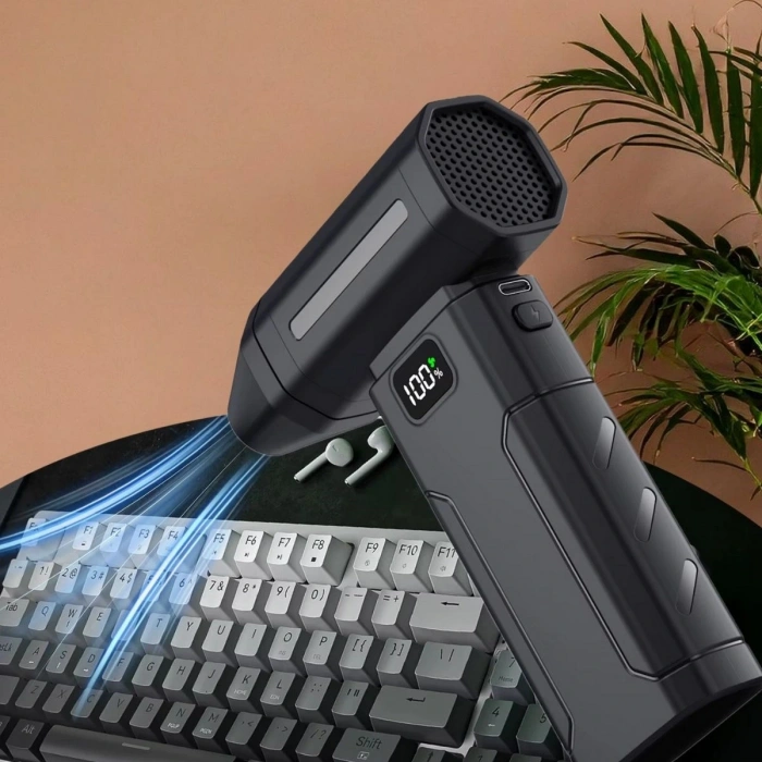 Durukar® USB Şarjlı Güçlü Hava Üflemeli Toz Temizleyici Araç İçi, Klavye, PC ve Elektronik Cihaz Temizlik Cihazı X8 Jetfan
