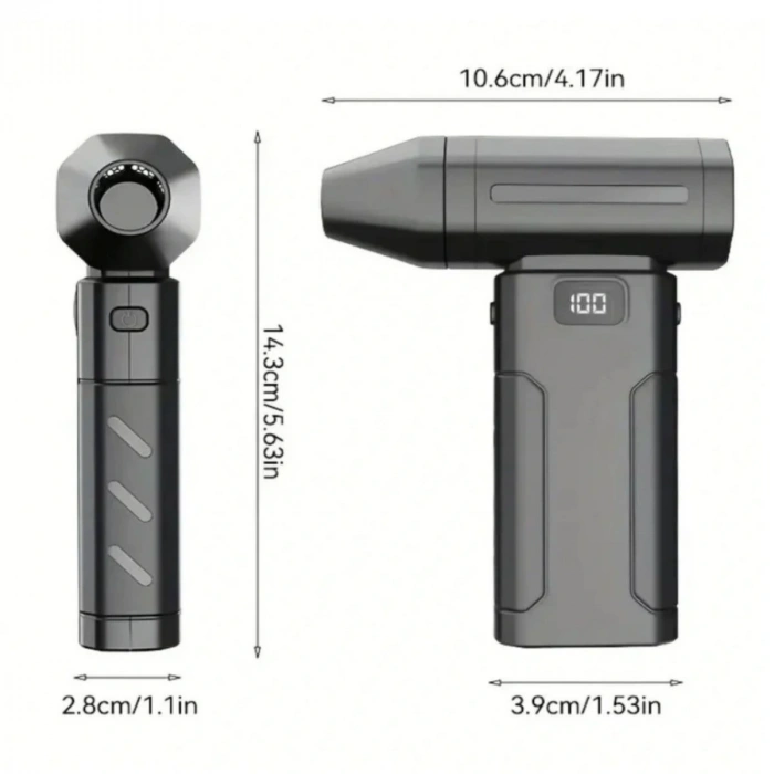 Durukar® USB Şarjlı Güçlü Hava Üflemeli Toz Temizleyici Araç İçi, Klavye, PC ve Elektronik Cihaz Temizlik Cihazı X8 Jetfan