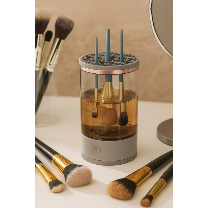 Durukar® USB Şarjlı Makyaj Fırçası Temizleyici Aparat Hızlı Kurutmalı, Çok Yönlü Fırça Temizleyici