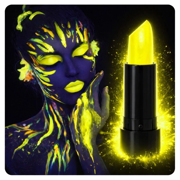 Durukar® UV Neon Sarı Ruj – Karanlıkta Parlayan Makyaj Boyası