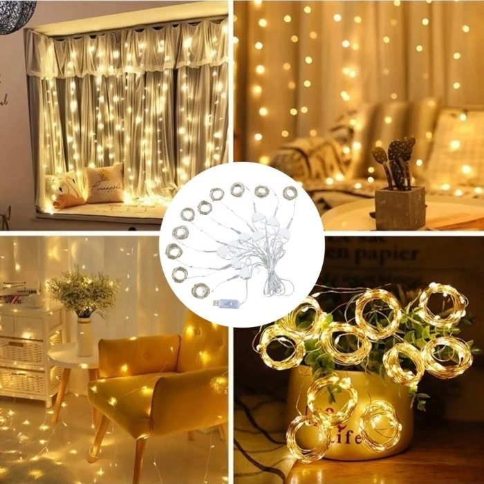 Durukar® Remote Controlled LED Curtain Light with Hook, USB 3x3 Meter Fairy Curtain LED