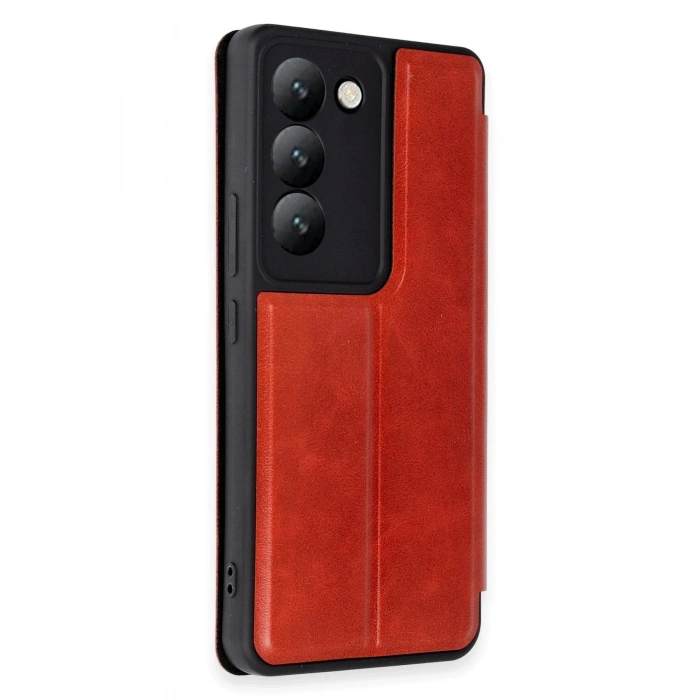 Durukar®  Vivo V30 Lite 4G Kılıf Flip Cover - Kırmızı