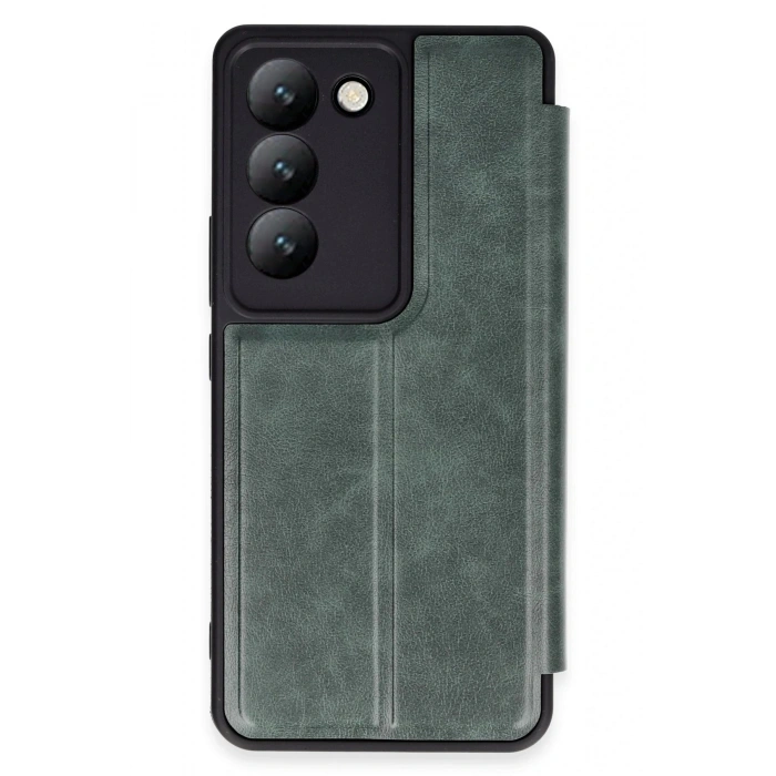 Durukar®  Vivo V30 Lite 4G Kılıf Flip Cover - Koyu Yeşil