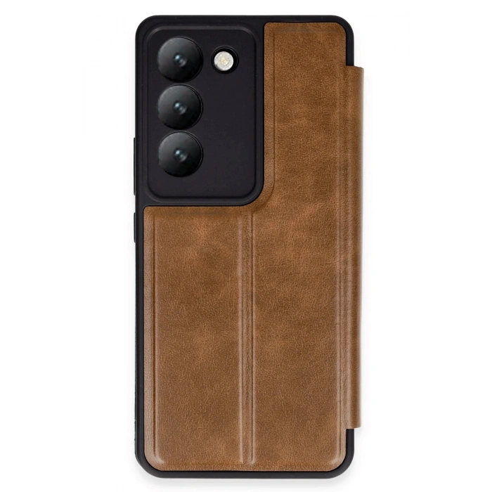 Durukar®  Vivo V30 Lite 4G Kılıf Flip Cover - Taba