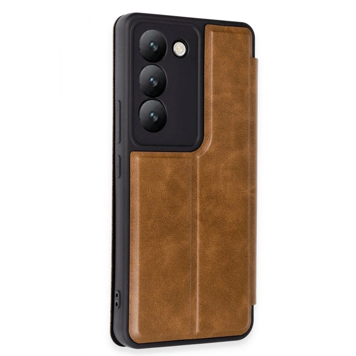 Durukar®  Vivo V30 Lite 4G Kılıf Flip Cover - Taba