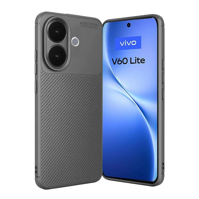 Durukar®  Vivo V60 Lite Auto Focus Karbon Kapak - Gri