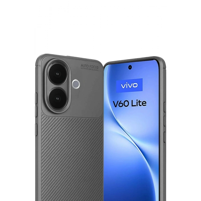 Durukar®  Vivo V60 Lite Auto Focus Karbon Kapak - Gri