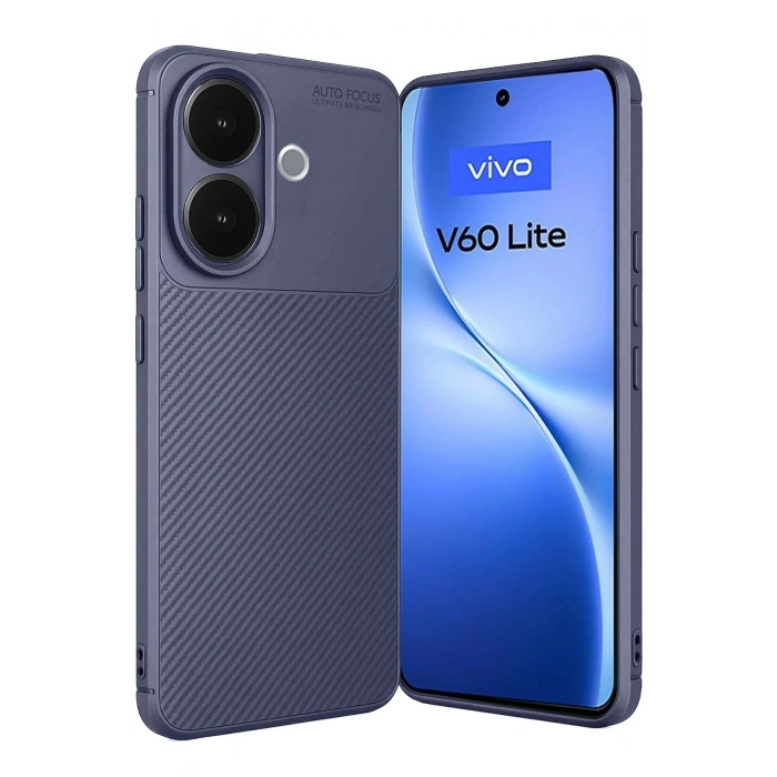 Durukar®  Vivo V60 Lite Auto Focus Karbon Kapak - Lacivert
