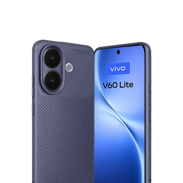 Durukar®  Vivo V60 Lite Auto Focus Karbon Kapak - Lacivert