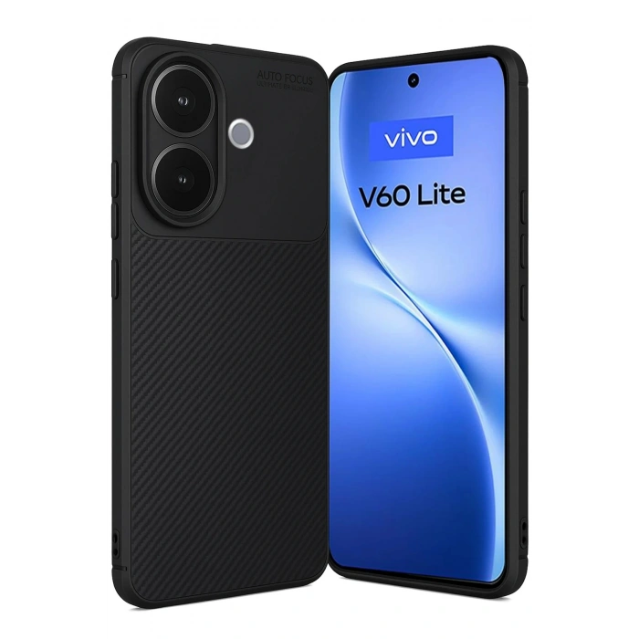 Durukar®  Vivo V60 Lite Auto Focus Karbon Kapak - Siyah