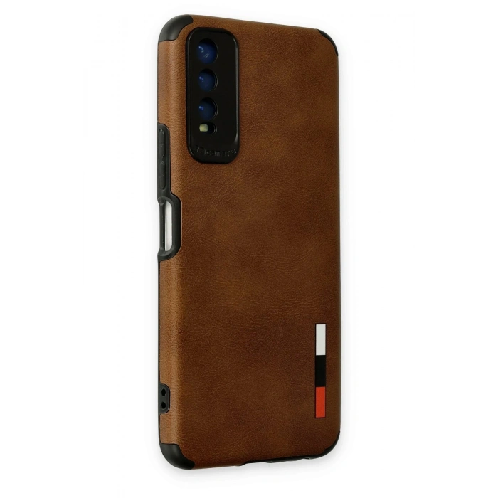 Durukar®  Vivo Y11S Kılıf Loop Deri Silikon - Kahverengi
