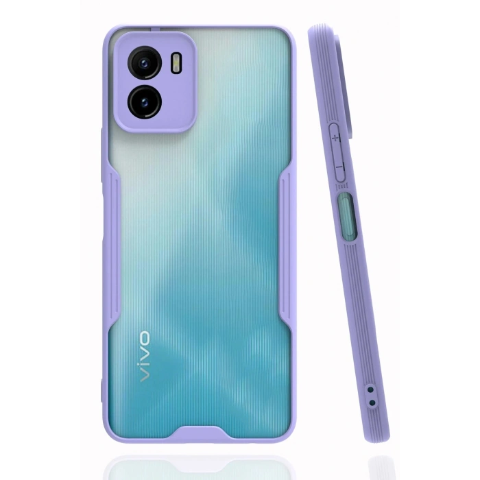 Durukar®  Vivo Y15S Kılıf Platin Silikon - Lila